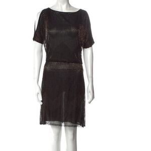 Alice + Olivia Black Mini Fully Beaded Dress Size Small